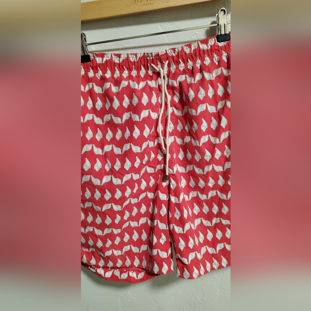 Stylish Red and White Swim Board Shorts